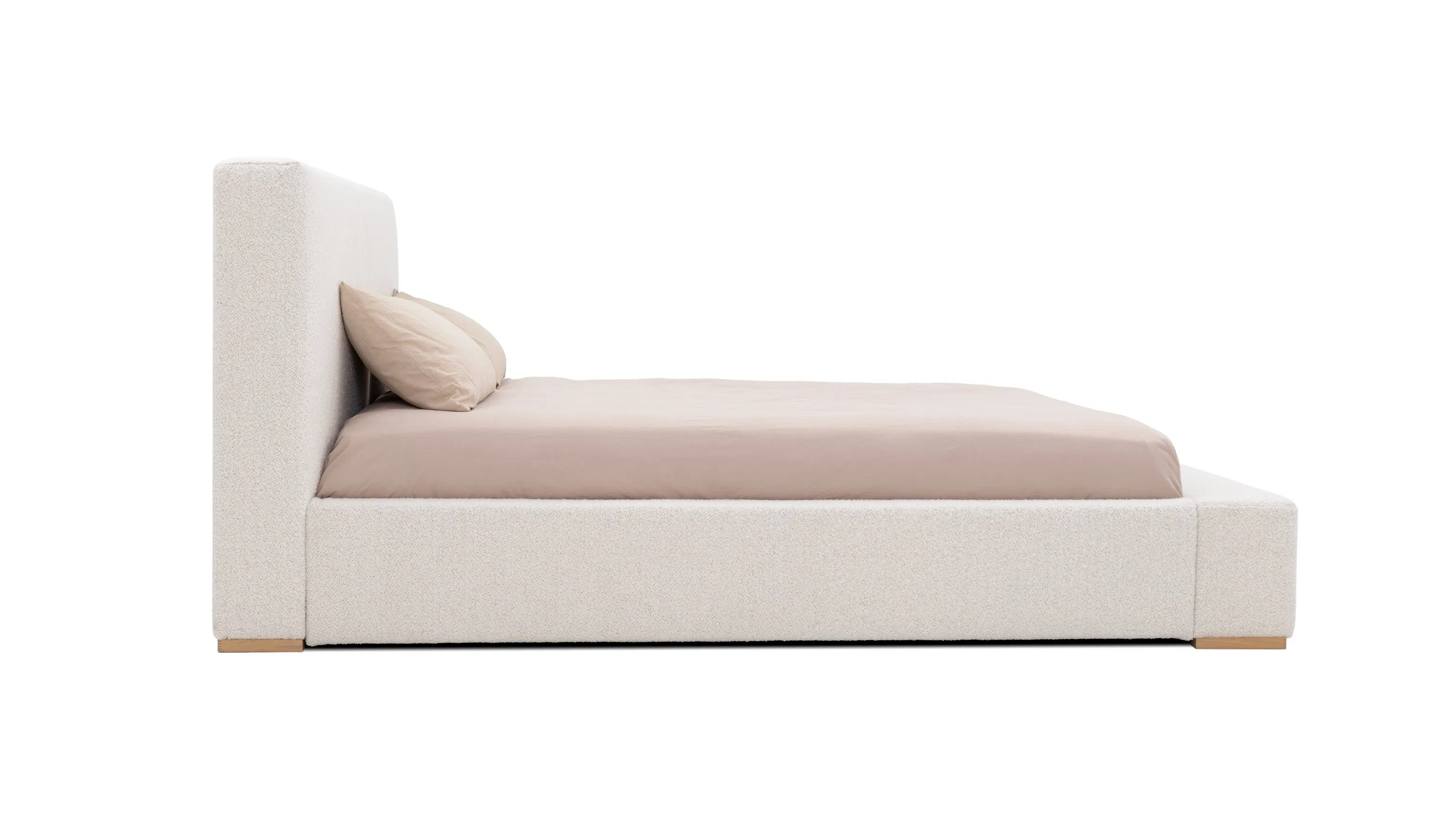 Fashionable King Size Wooden Bed Frame with Storage Solution