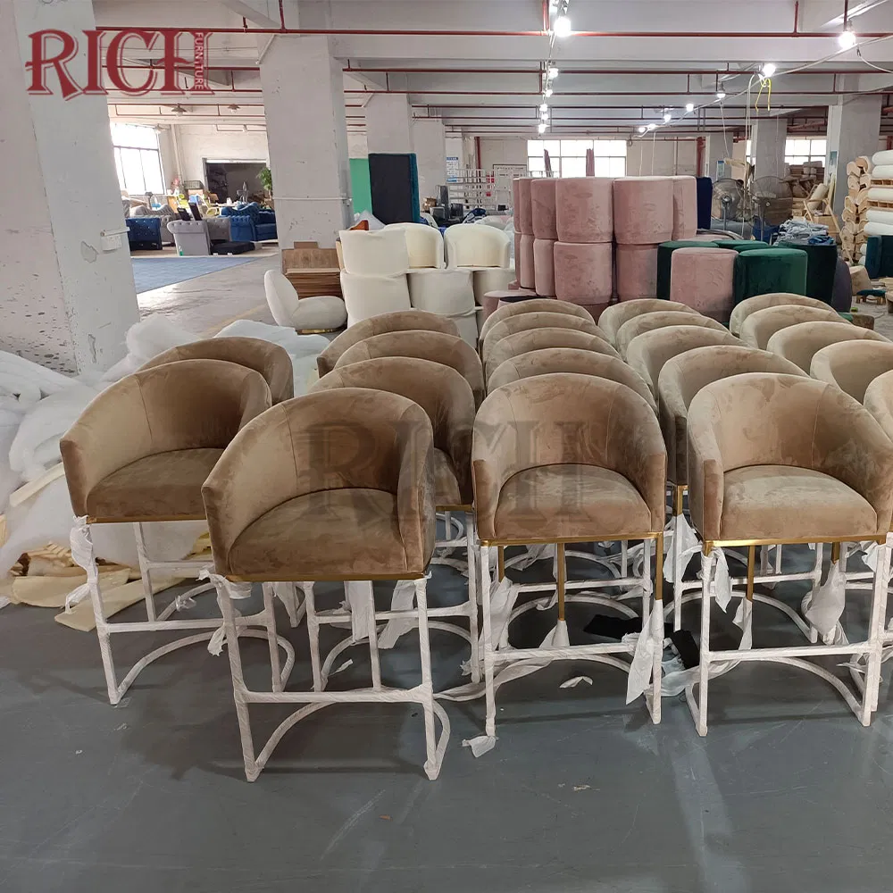 Wholesale Golden Stainless Steel Leg Bar Stool Club Counter Height Barstool