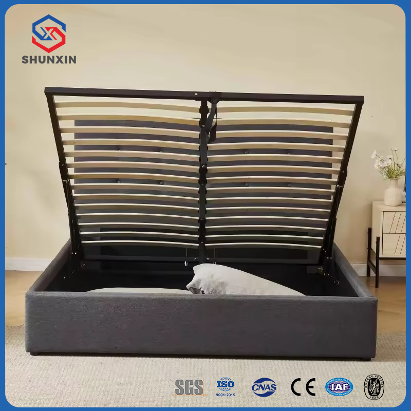 Cheap Upholstered Storage Bed Material Headboard King Size Bed Frame