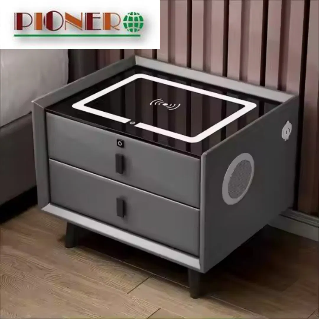 Wholesale Furniture Smart Nightstands Bluetooth Wireless Charging Bedside Cabinet F