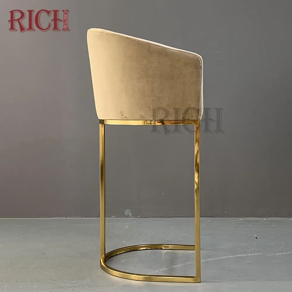 Wholesale Golden Stainless Steel Leg Bar Stool Club Counter Height Barstool