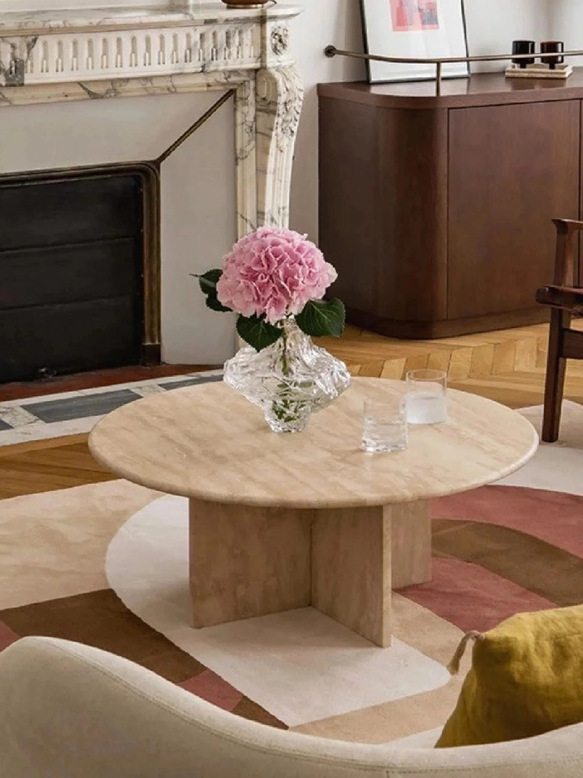 Customized Factory Price Marble Travertine Stone Dining/Coffee Table/Side Table/Console Table/End Table for Hotel Home Restaurant Living Room Stone Furniture