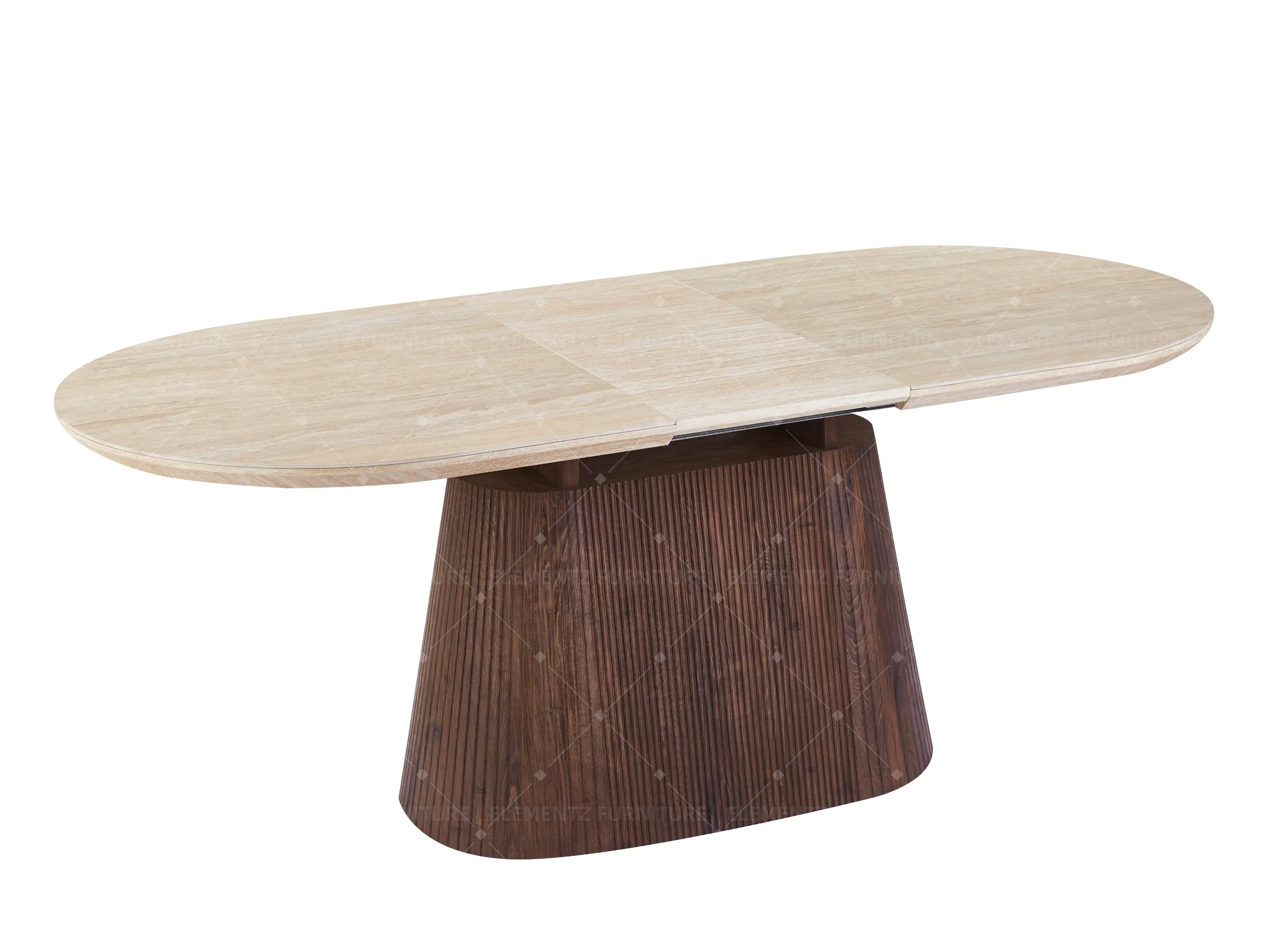 Industrial Style Rounded Corners Pedestal Base No Corners Black Matte Carbon Steel Leg Dining Table