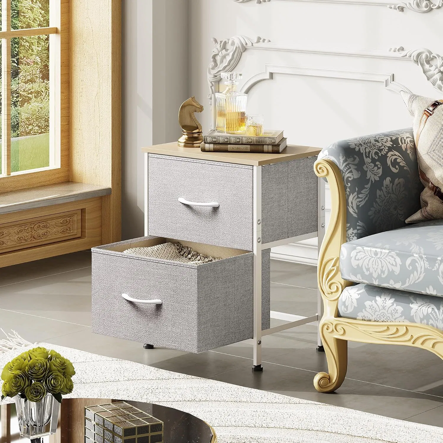 Customized Bedroom Wooden Furniture Bedside Table Storage Nightstand