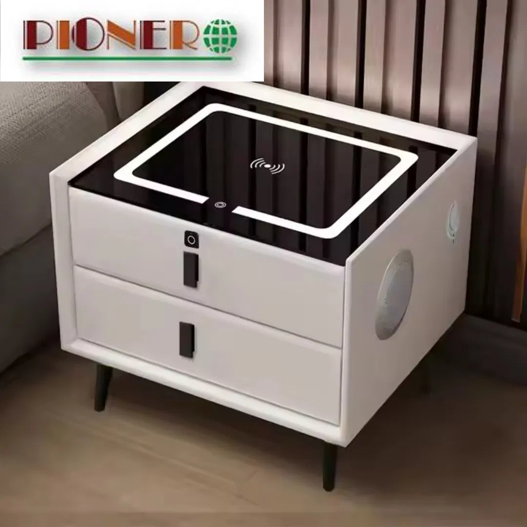 Wholesale Furniture Smart Nightstands Bluetooth Wireless Charging Bedside Cabinet F
