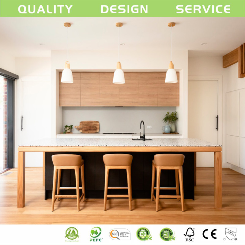 Durable Popular Lacquer Blue and White Kitchen Island White Shaker Kitchen Cabinets