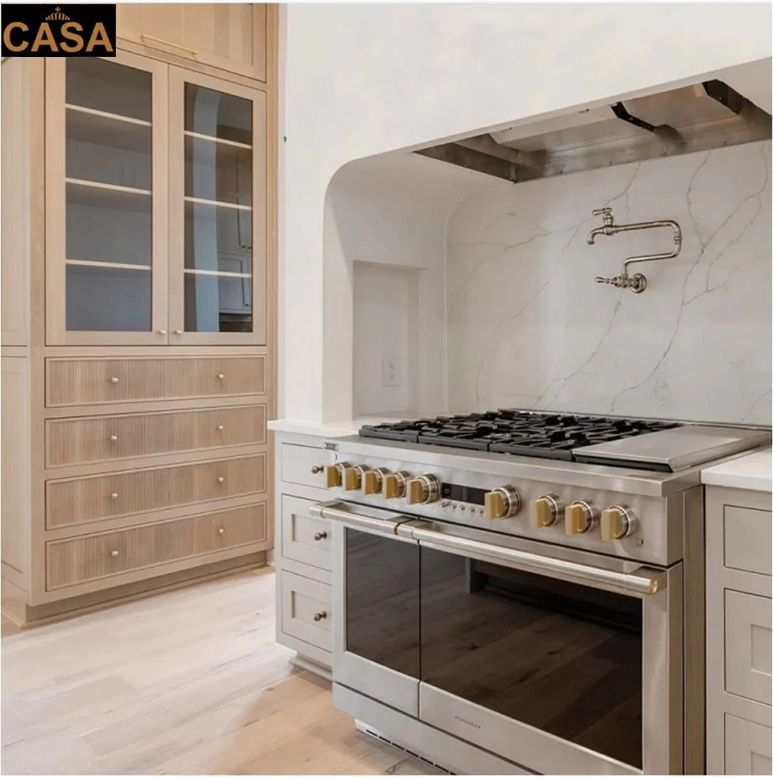Custom America Style Home Furniture Frame/Frameless Solid Wood White Shaker Maple Kitchen Cabinets