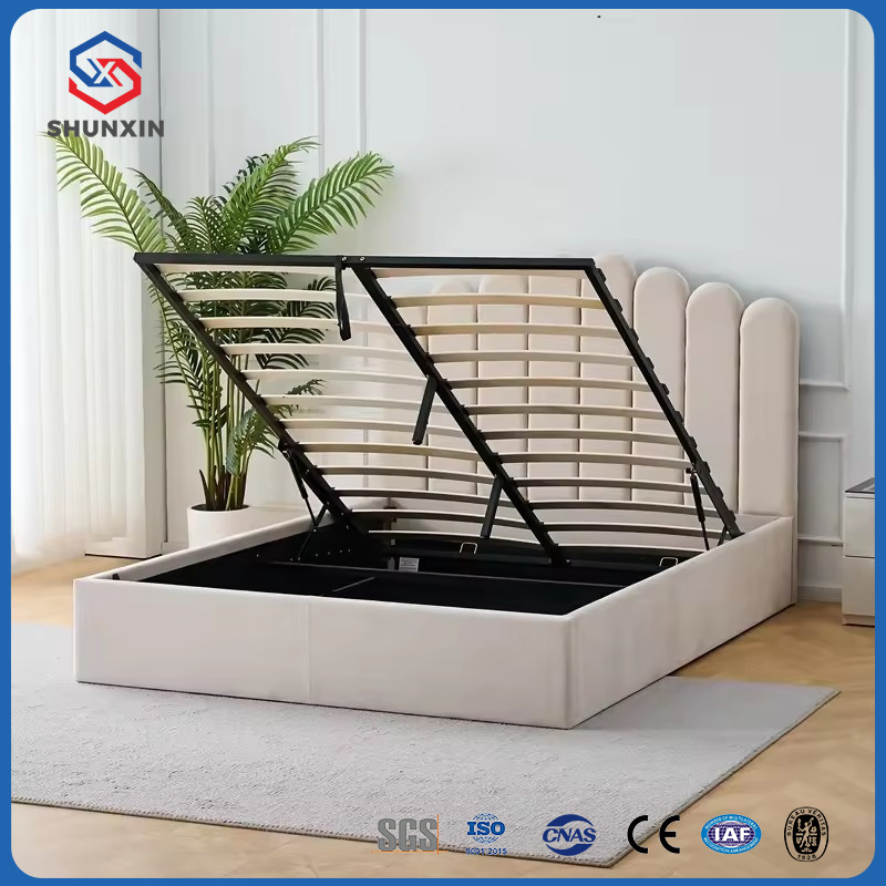 Cheap Upholstered Storage Bed Material Headboard King Size Bed Frame