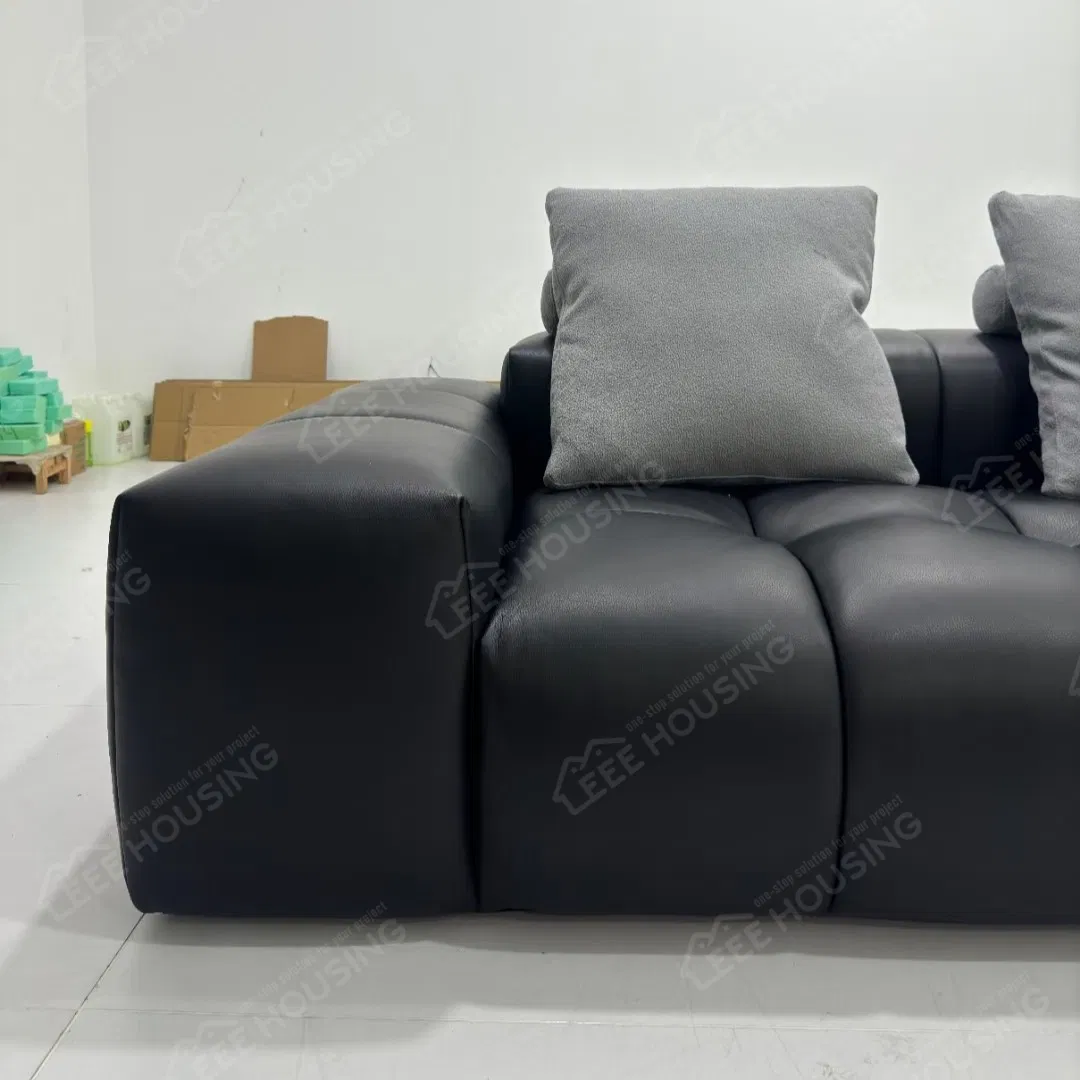China Factory Supply Italian Minimalism Design Modern Living Room Modular Genuine Leather or Sectional Fabric Pixel Sofa Couch for Apartment