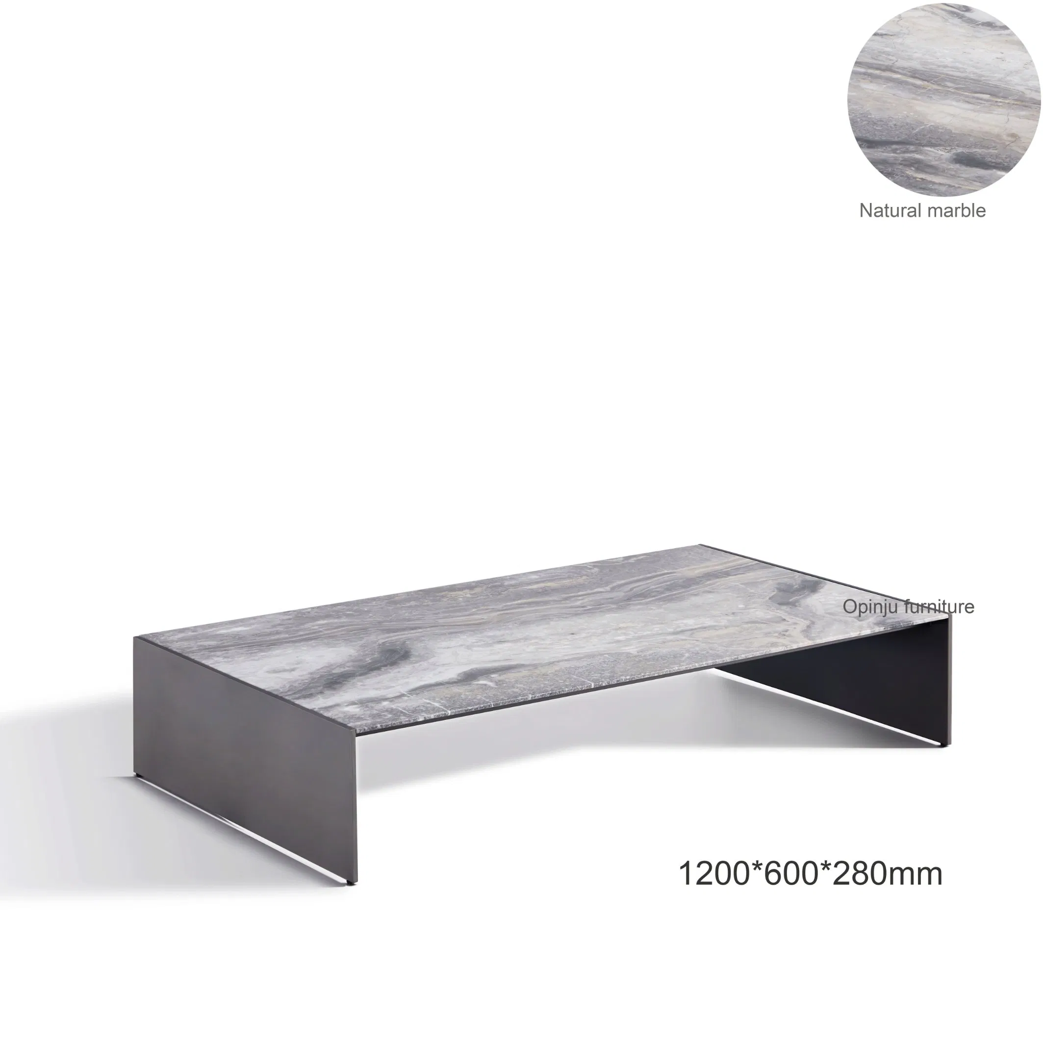 Italian Simple Marble Villa Living Room Furniture Long Coffee Table