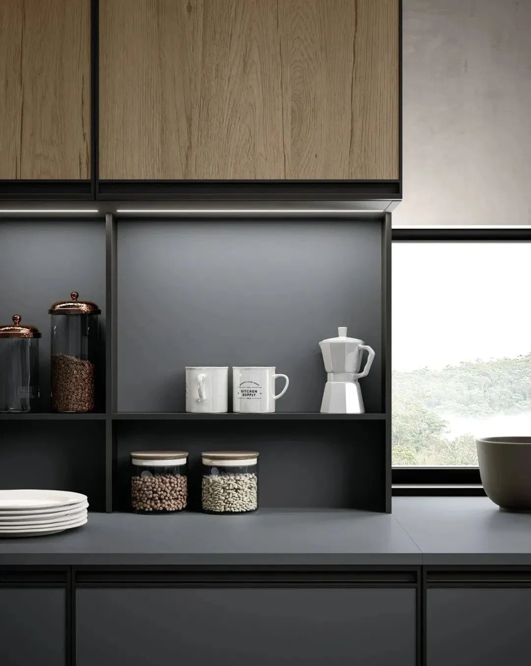 MDF Solid Wooden Finished Paint Veneer Kitchen Cabinet for Bespoke Furnitue