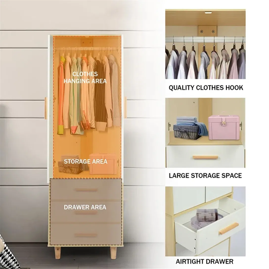 Modern Home Clothing Cabinet MDF Bedroom Furniture Wardrobe