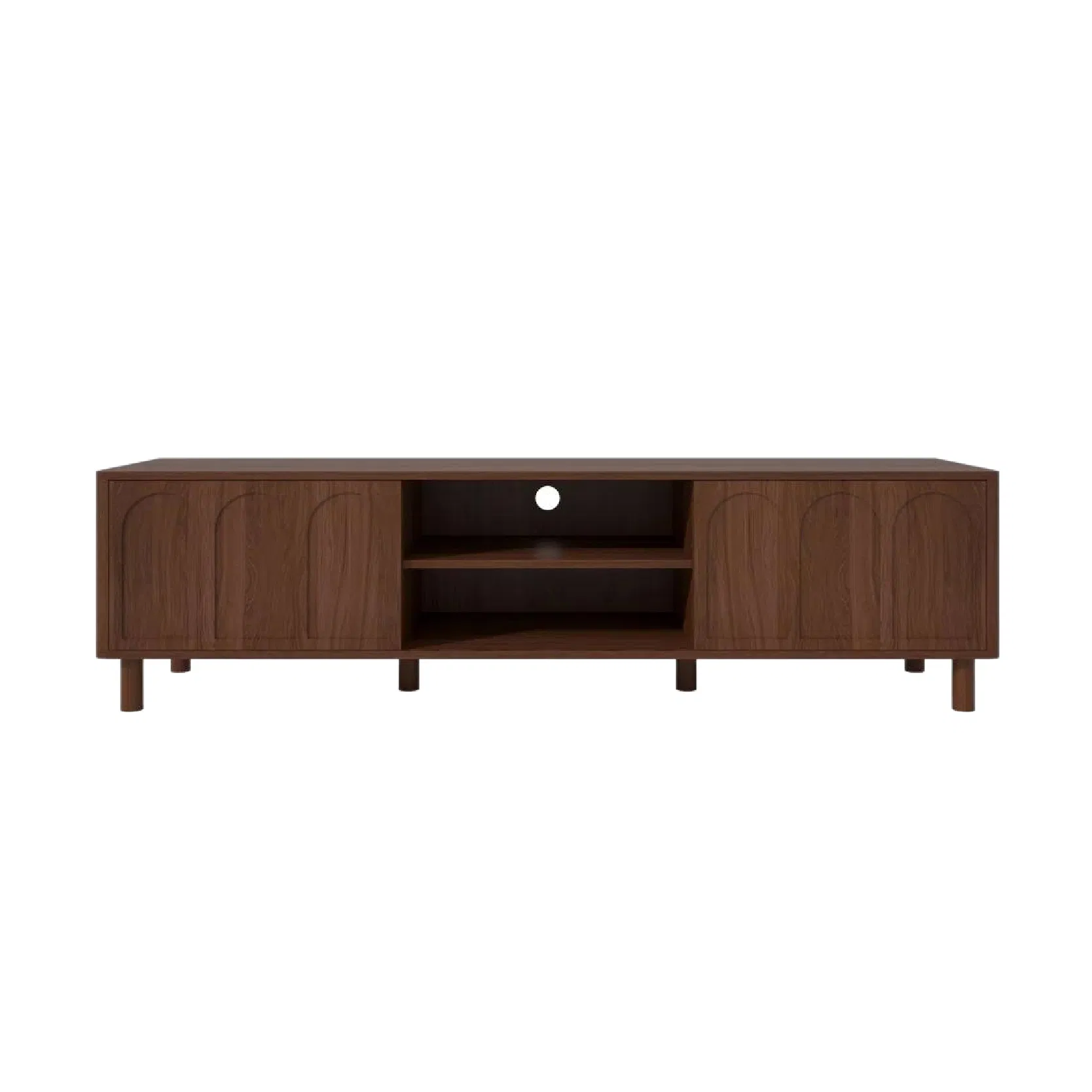 Retro TV Stand Cabinet with Sliding Doors &amp; Hidden Storage for Living Room &amp; Bedroom