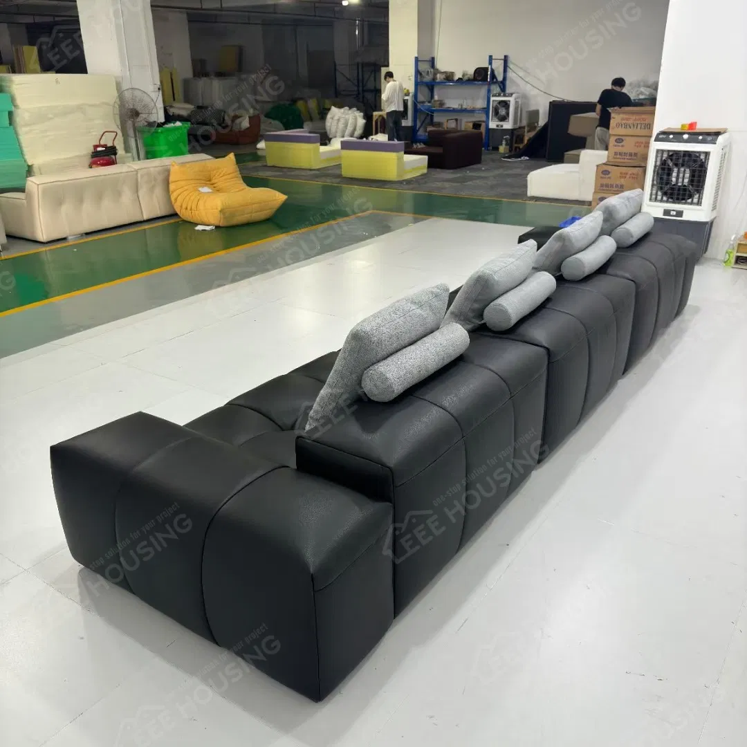 China Factory Supply Italian Minimalism Design Modern Living Room Modular Genuine Leather or Sectional Fabric Pixel Sofa Couch for Apartment