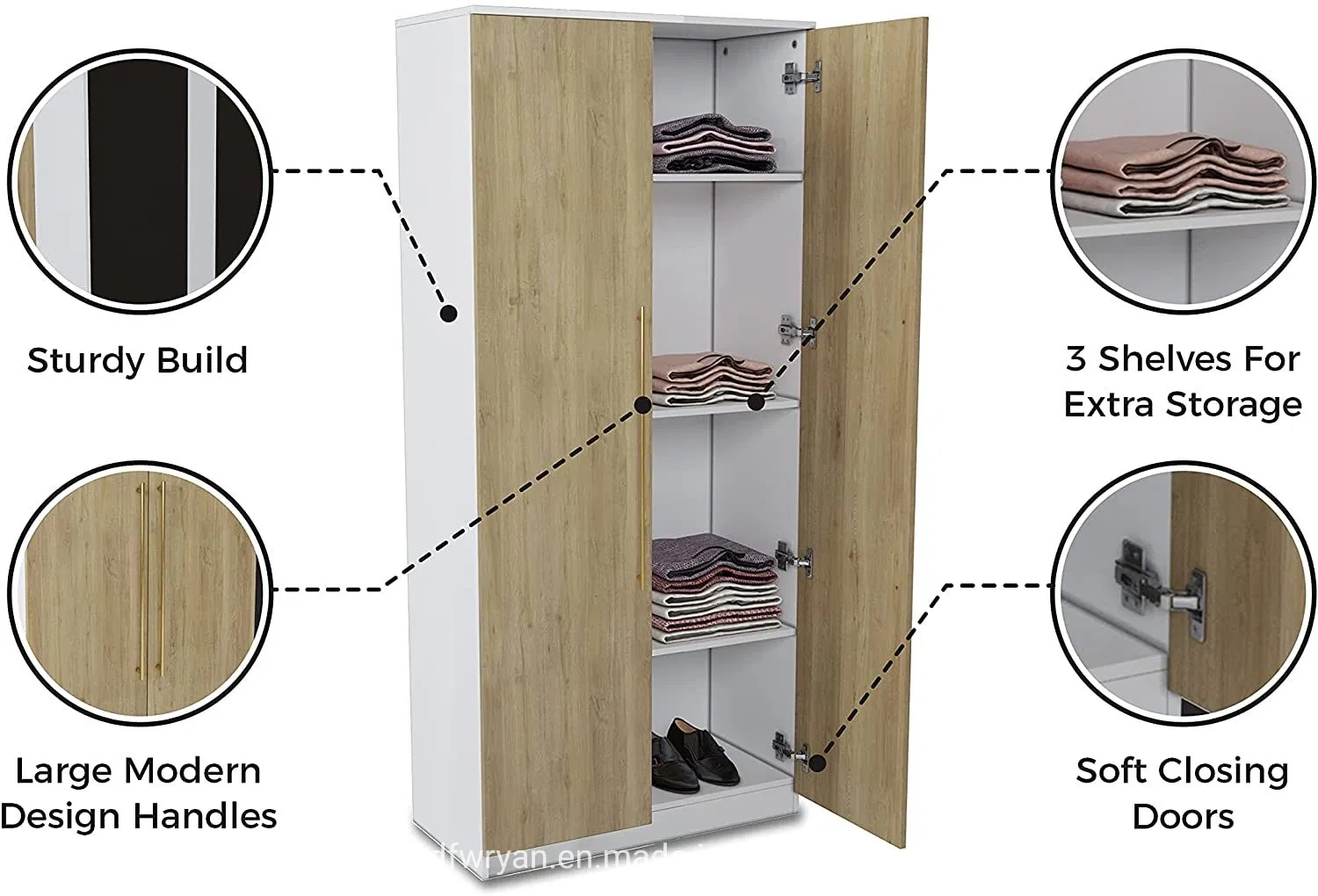 Melamine Chipbobard MDF Wardorbes Bedroom Wardrobe Furniture