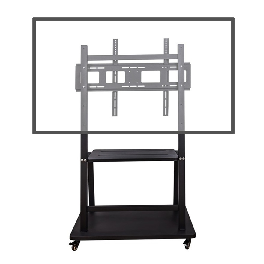 Adjustable Mobile TV Mount Stand 360 Degrees Rotating Cold Rolled Steel TV Stand with Four Movable Wheels