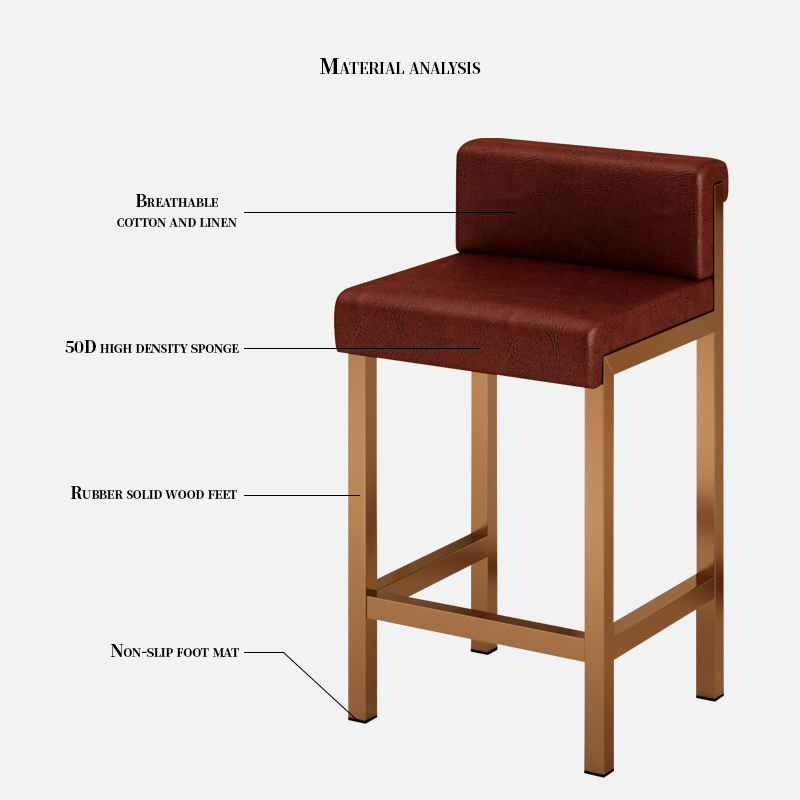 Xijiayi Commercial Jewelry Bar Stools with Back, Easy to Maintain Daily