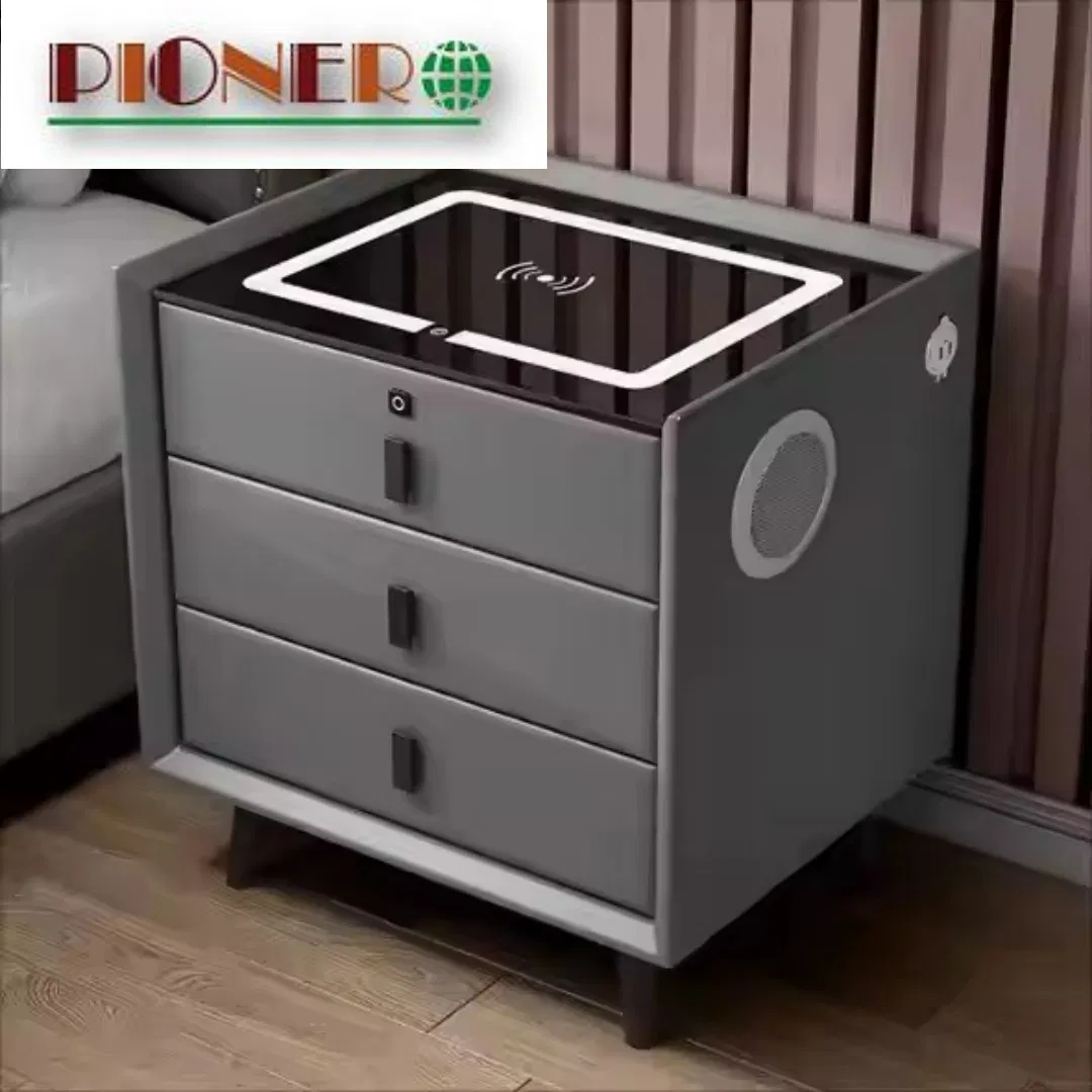 Wholesale Furniture Smart Nightstands Bluetooth Wireless Charging Bedside Cabinet F