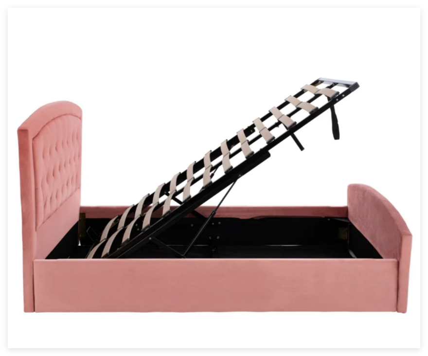 2025 New Design Lift up Storage Bed Hydraulic Metal Bed Frame with Wooden Bed Foldable Designed to Antique Bedroom Furniture Frame