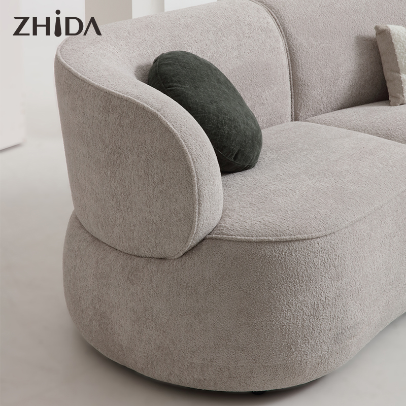 Home Luxury Living Room Furniture Sectional Sofa Set Comfortable Fabric Curved Sofa