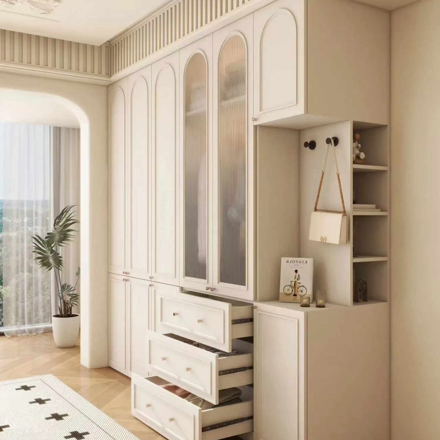 Bedroom Armoire Closet Plastic Metal Sliding Custom Steel Baby Modern Bedroom Closet Portable Hotel Room Wheels for Sliding Doors Fold Wardrobe