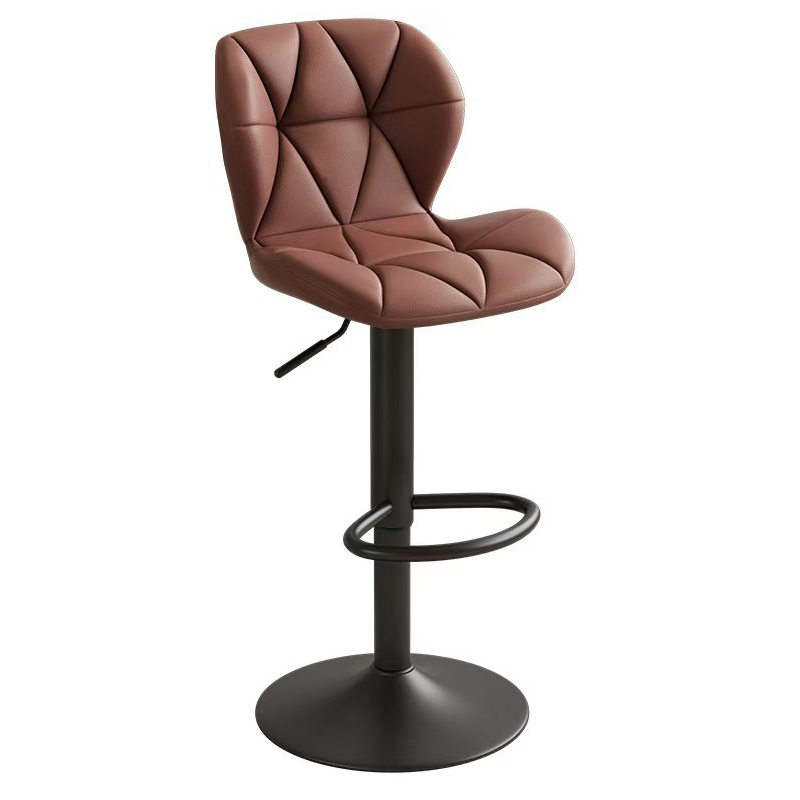 Factory Sale Popular PU Leather Upholstered Swivel Barstool with Footrest