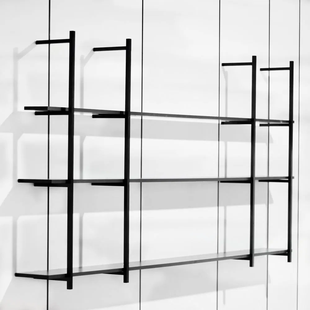Dly Assemble Metal Wall Shelf Mount Modern Hanging Wall Bookshelf for Living Room