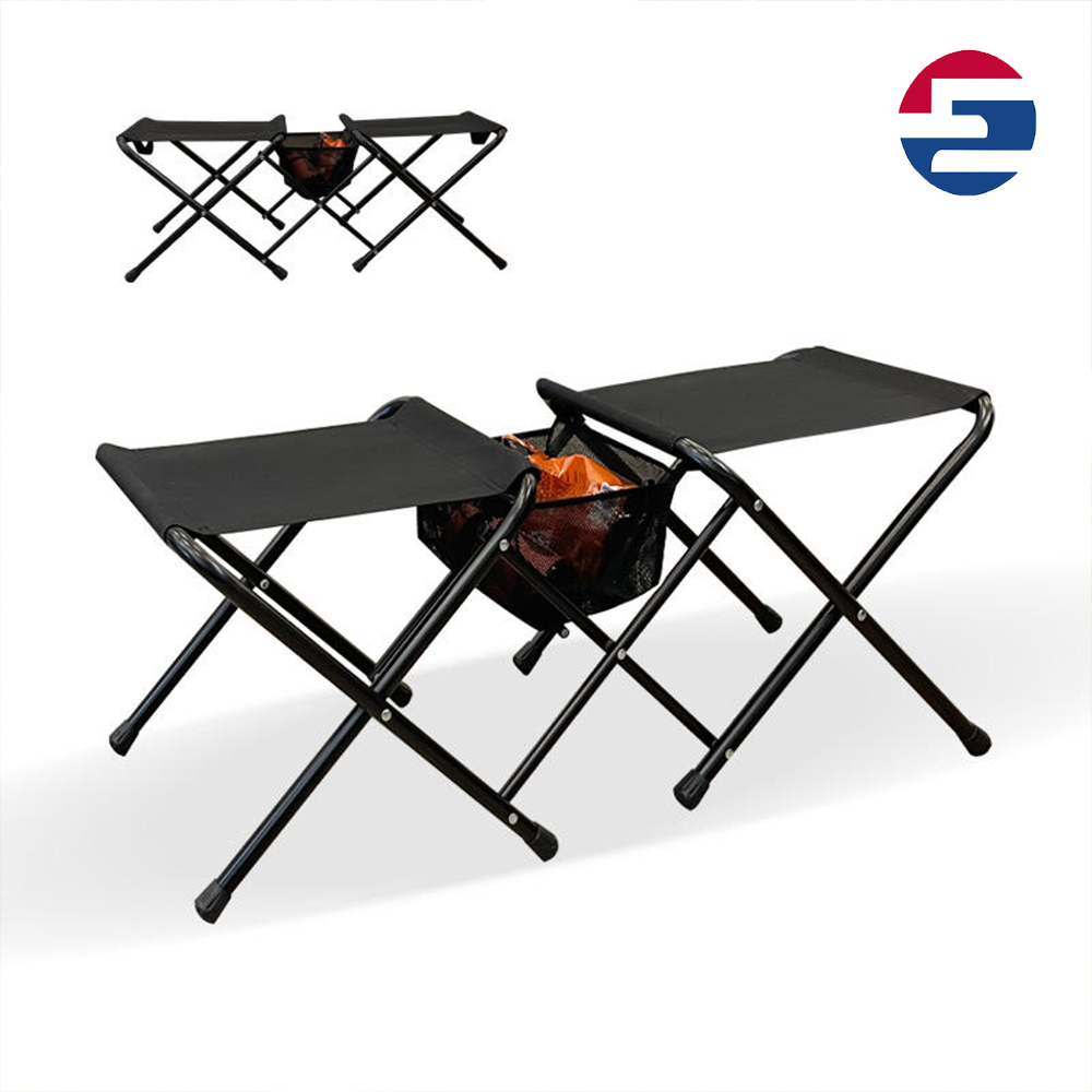 Modern Design Portable Wrought Iron Double Folding Garden Camping Chair Multifunctional Metal Furniture Outdoor Picnic Park