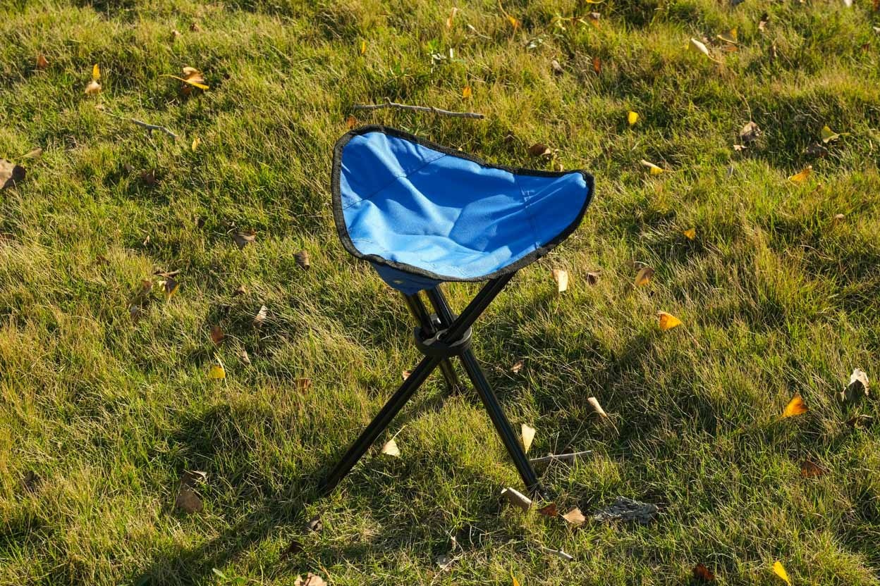 Convenient Stainless Steel Three-Leg Folding Chair Modern Design Mini Camping Stool