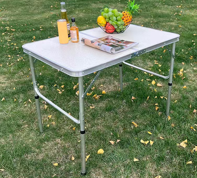 Custom Aluminum Camping Portable Suitcase Folding Table with Adjustable Height for Outdoor Furniture