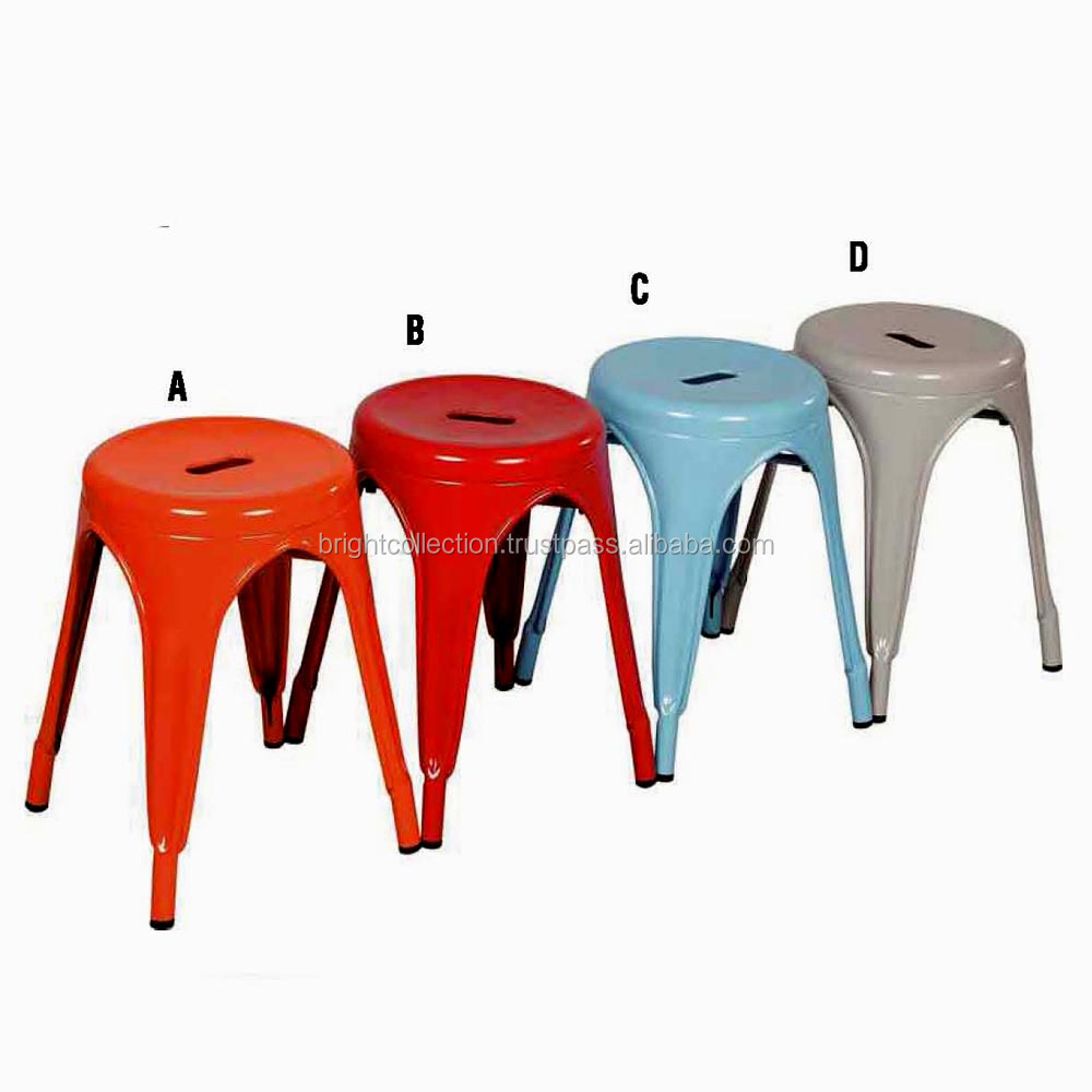Vintage Iron Colorful Chairs for Garden