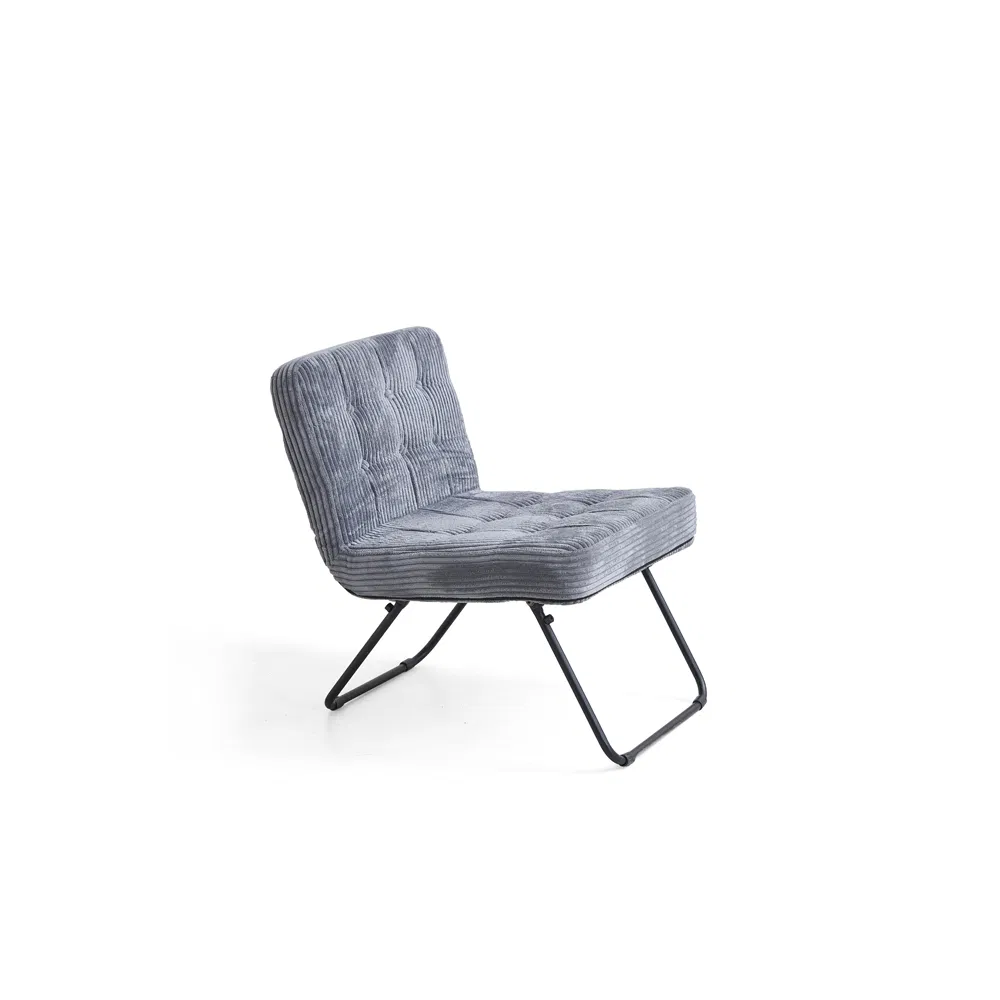 Portable Folding Padded Tufted Soft Folding Space-Saving Modern Neutral Versatile Grey/Red Dining Chair
