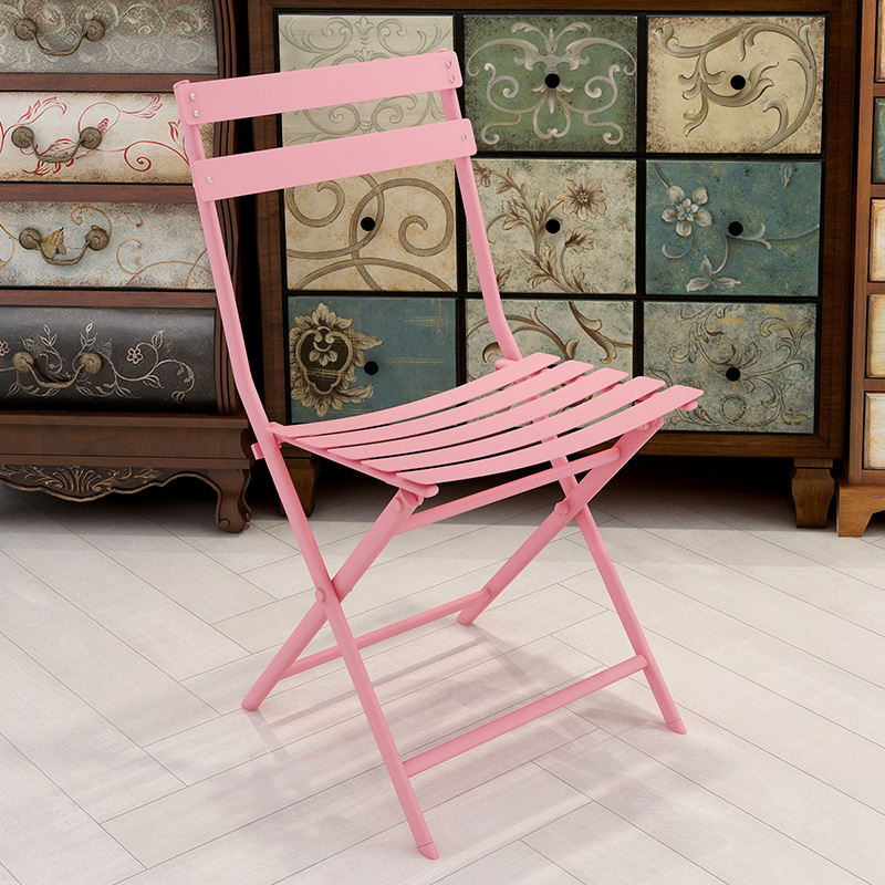 Modern Outdoor Folding Wrought Iron Chairs-School &amp; Garden Use Simple Leisure Design