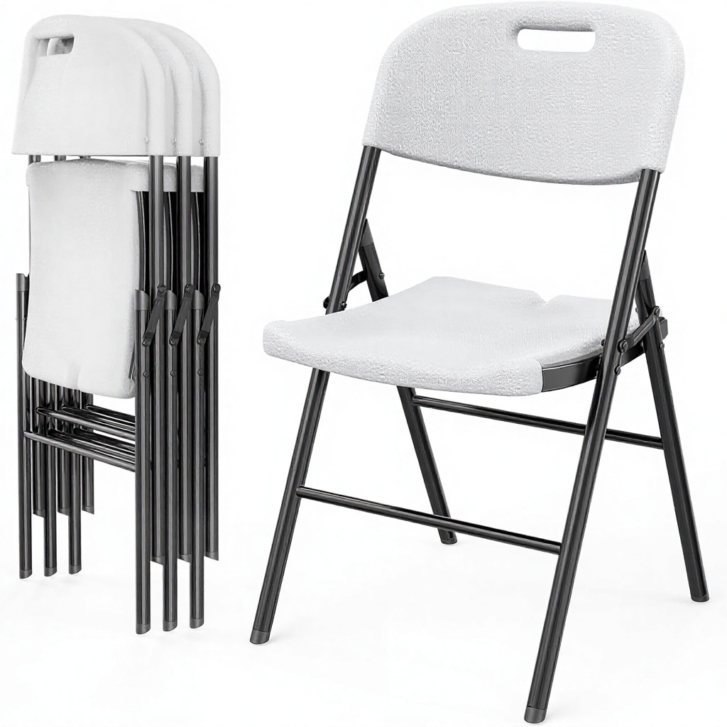 NBT Outdoor Folding Chairs Heavy Duty Foldable Portable HDPE Plastic Seat Steel Frame Outdoor Dinning Party Wedding School Use