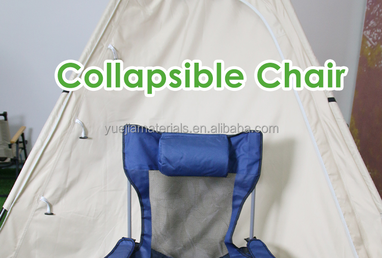 Outdoor Camping Lounge Chair Portable Camping Chair with Footrest Folding Storage Bag Headrest Mesh Recliner