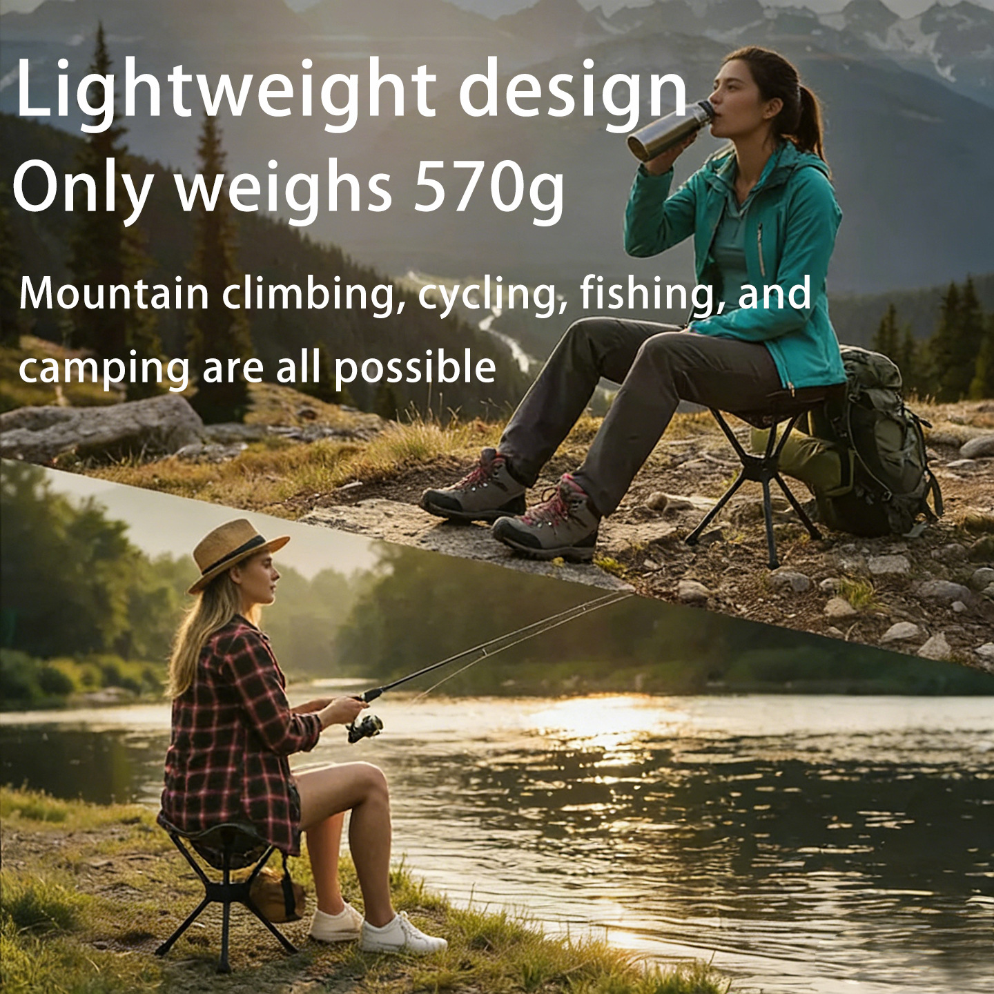 Cross-border Glamping Style 7075 Aluminum Alloy Outdoor Furniture Folding Chair Portable Fishing Stool Camping Triangular Swivel