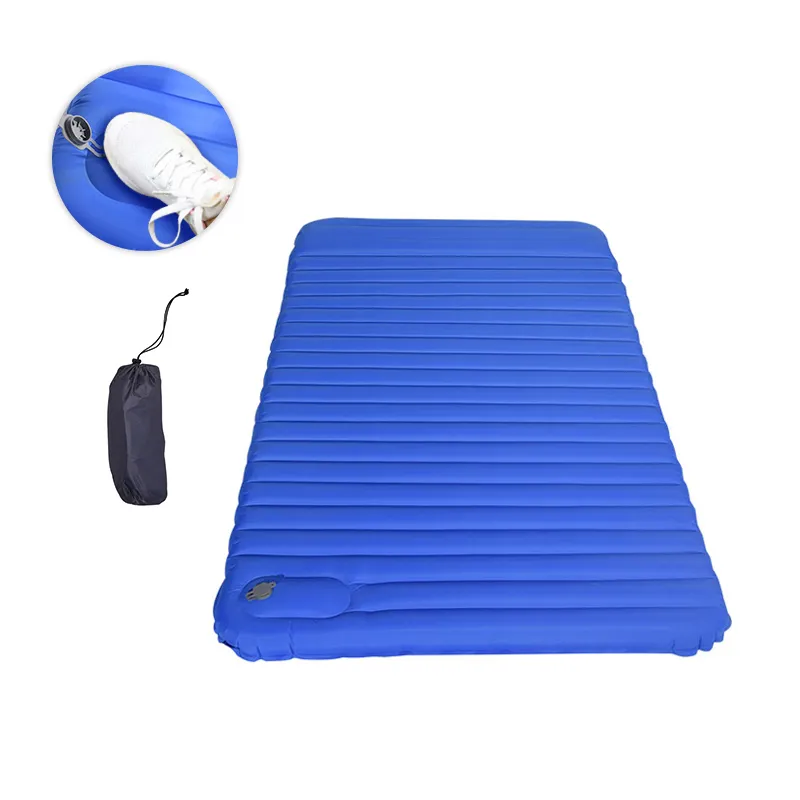 Camping Mattress Pad with Built-in Pump and Integrated Pillow Inflatable Sleep Pad