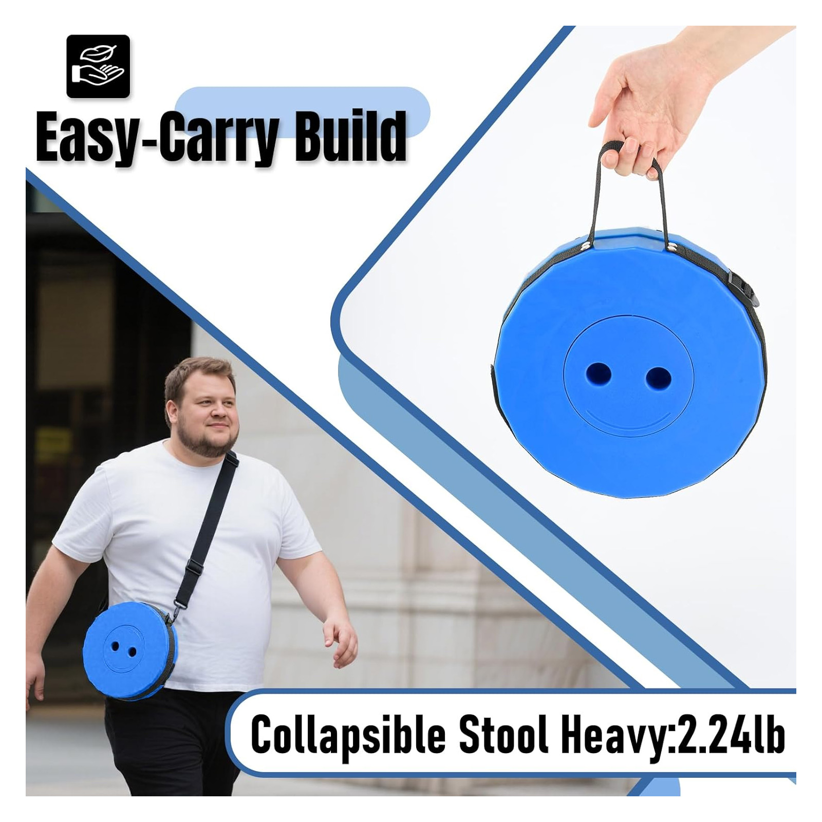 Upgraded Collapsible Stool Bench Adult Portable Retractable 600lbs Telescopic Foldable Stool for Outdoor Fishing Hiking