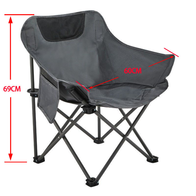 Wholesale Portable Outdoor Moon Chair with Backrest Aluminum Folding Stool for Home Camping Fishing Leisure