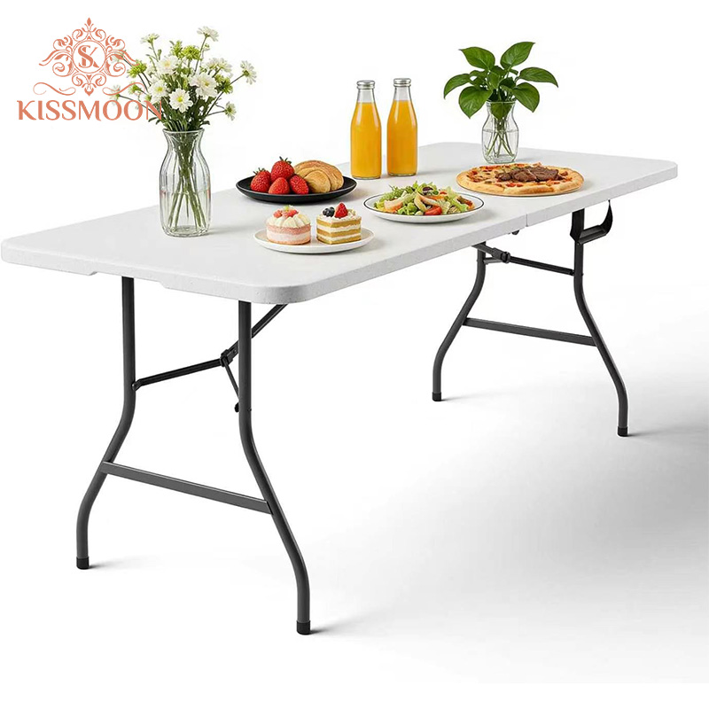 Modern Plastic Outdoor Furniture Foldable Suitcase Design Picnic &amp; Camping Table for Events Banquet Party