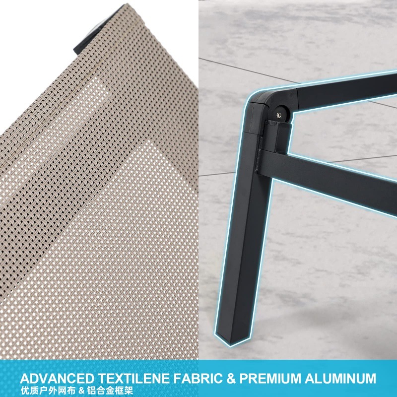 Customized Cross-border Exclusive Hot Selling Folding Bed Outdoor Lounge Chair Teslin Mesh Quick Drying Beach Chair