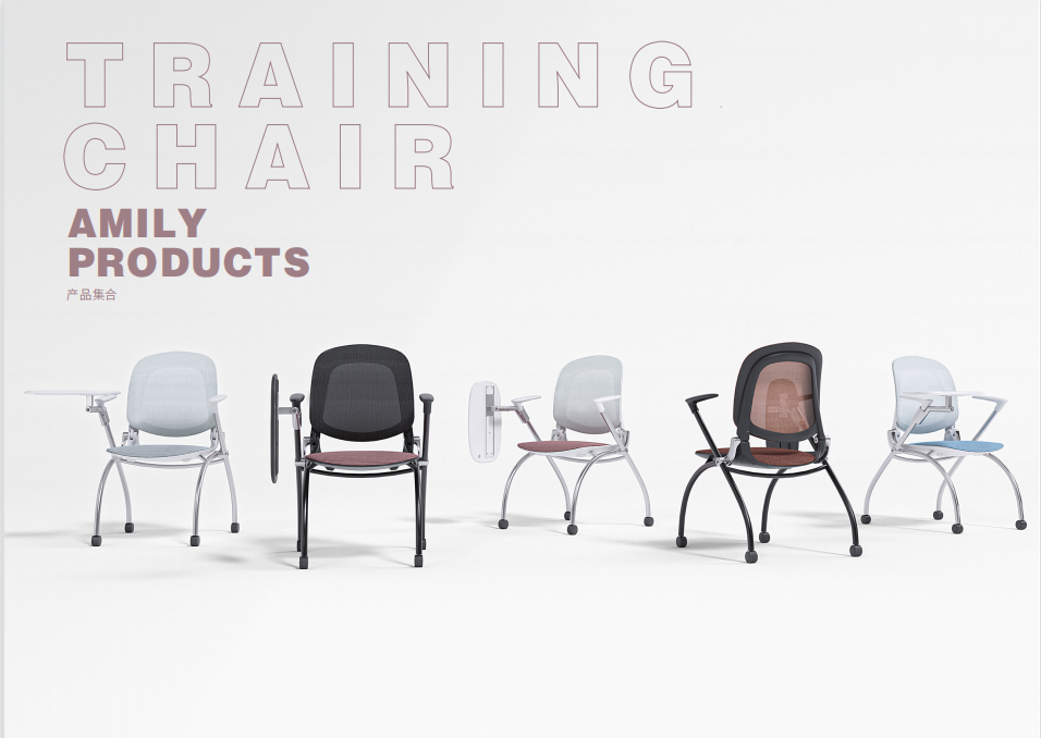 School Office Conference Chair Foldable Mesh Training Chair with Writing Board