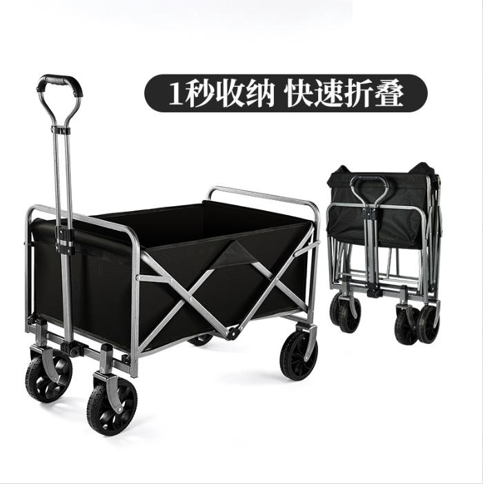 Outdoor Folding Small Carts Camping and Picnic Trailers Rear Door Open Camping Cart Carts Integrated