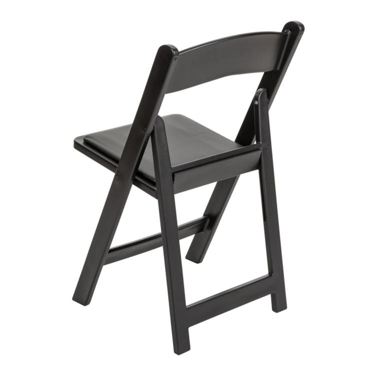 Hotel Garden Wedding Padded Plastic Black Resin Folding Chairs for Events