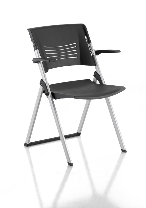 EKL Ergonomic Mesh Folding Training Chair with Writing Board