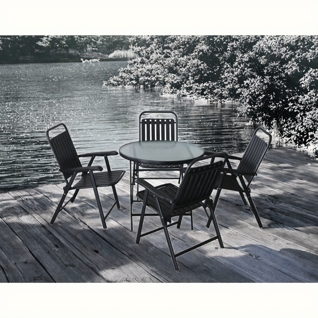 Modern Design Comfortable Lightweight Outdoor Foldable Chair Waterproof Plastic Backrest Thick Carbon Steel Frame for Hotels