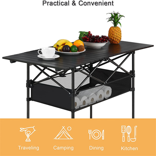 Used Round Folding Table for Office Cocktail Camping Kitchen Bar Beach Banqueting Poker Wood Suitcase Laptop Table on Sale