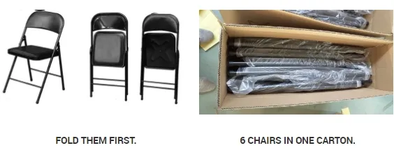 Living Room Using Padded Cheap Metal Folding Chairs Packaging