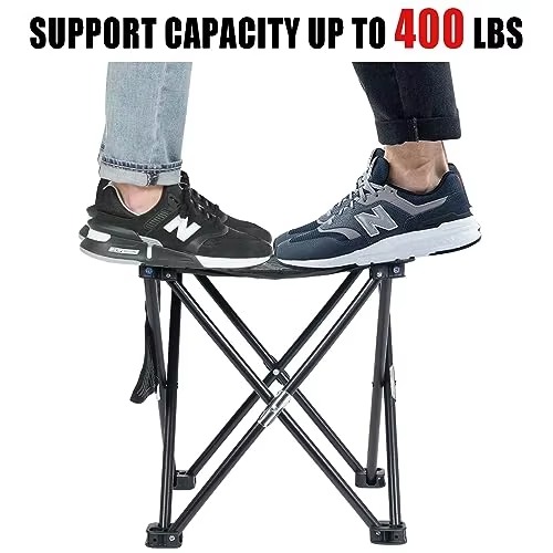 High Load Bearing Portable Lightweight Aluminum Ultralight Folding Chair Step Stool for Hiking Fishing Outdoor Activities Beach