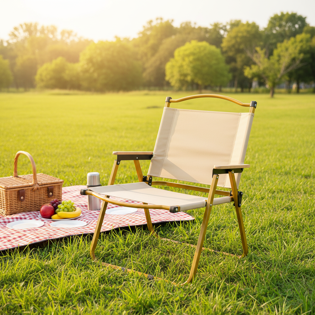 Ultra-Light Portable Egg Roll Table Kermit Garden Stall Chair for Outdoor Leisure Camping Fishing Beach Use-Metal Folding Chair